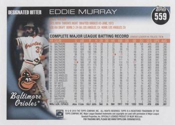 2010 Topps #559 Eddie Murray Back