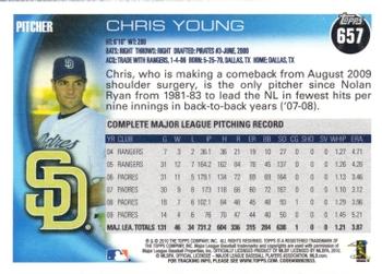 2010 Topps #657 Chris Young Back