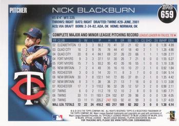 2010 Topps #659 Nick Blackburn Back