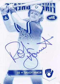 2014 Finest - Greats Autographs Printing Plates Cyan #FGA-RY Robin Yount Front