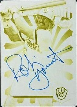 2014 Finest - Greats Autographs Printing Plates Yellow #FGA-RY Robin Yount Front