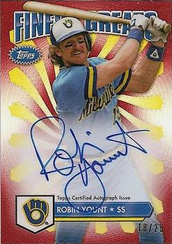 2014 Finest - Greats Autographs Red Refractors #FGA-RY Robin Yount Front