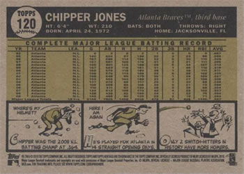 2010 Topps Heritage #120 Chipper Jones Back