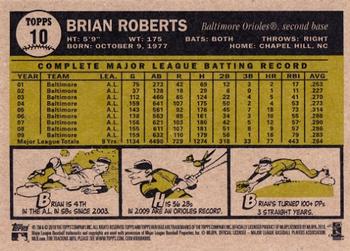 2010 Topps Heritage #10 Brian Roberts Back