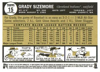2010 Topps Heritage #15 Grady Sizemore Back