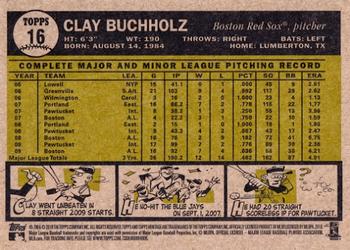 2010 Topps Heritage #16 Clay Buchholz Back