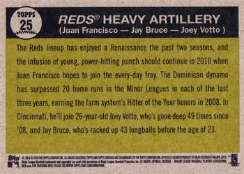 2010 Topps Heritage #25 Reds' Heavy Artillery (Juan Francisco / Jay Bruce / Joey Votto) Back