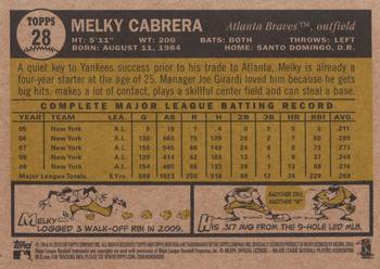 2010 Topps Heritage #28 Melky Cabrera Back