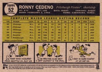 2010 Topps Heritage #52 Ronny Cedeno Back