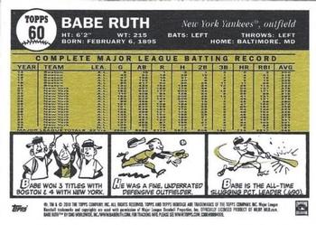 2010 Topps Heritage #60 Babe Ruth Back