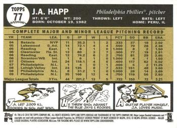 2010 Topps Heritage #77 J.A. Happ Back