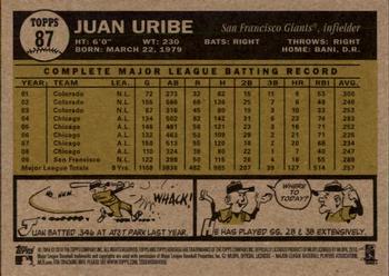 2010 Topps Heritage #87 Juan Uribe Back