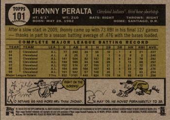 2010 Topps Heritage #101 Jhonny Peralta Back