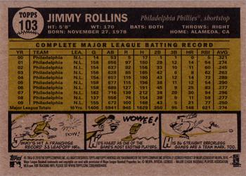 2010 Topps Heritage #103 Jimmy Rollins Back