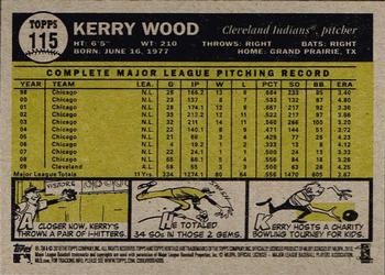 2010 Topps Heritage #115 Kerry Wood Back