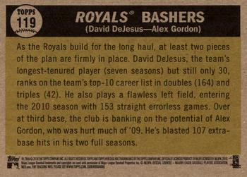 2010 Topps Heritage #119 Royals Bashers (David DeJesus / Alex Gordon) Back
