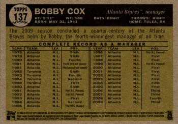 2010 Topps Heritage #137 Bobby Cox Back