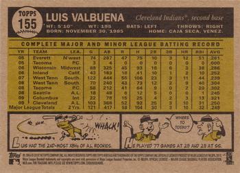 2010 Topps Heritage #155 Luis Valbuena Back