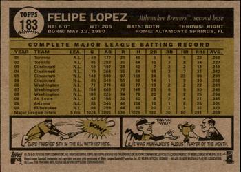 2010 Topps Heritage #183 Felipe Lopez Back