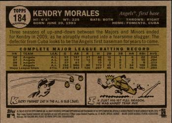 2010 Topps Heritage #184 Kendry Morales Back