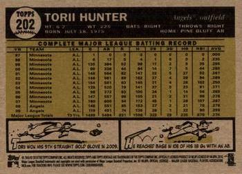 2010 Topps Heritage #202 Torii Hunter Back