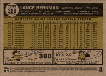 2010 Topps Heritage #206 Lance Berkman Back
