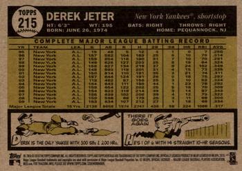 2010 Topps Heritage #215 Derek Jeter Back
