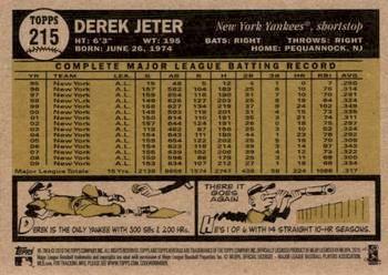 2010 Topps Heritage #215 Derek Jeter Back