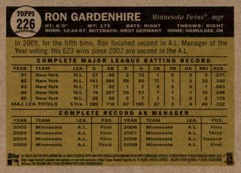 2010 Topps Heritage #226 Ron Gardenhire Back