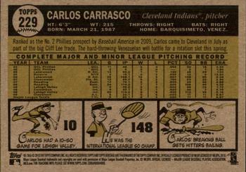 2010 Topps Heritage #229 Carlos Carrasco Back