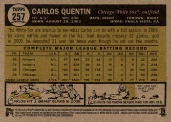 2010 Topps Heritage #257 Carlos Quentin Back