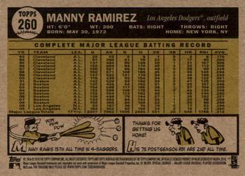 2010 Topps Heritage #260 Manny Ramirez Back