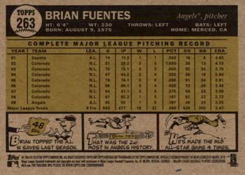 2010 Topps Heritage #263 Brian Fuentes Back