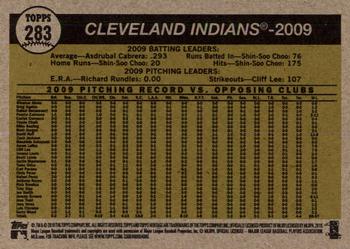 2010 Topps Heritage #283 Cleveland Indians Back