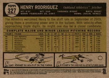 2010 Topps Heritage #327 Henry Rodriguez Back