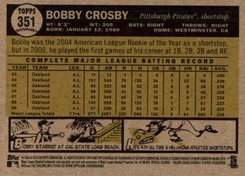 2010 Topps Heritage #351 Bobby Crosby Back