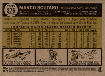 2010 Topps Heritage #376 Marco Scutaro Back
