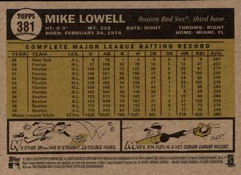 2010 Topps Heritage #381 Mike Lowell Back