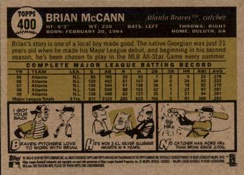 2010 Topps Heritage #400 Brian McCann Back