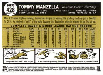 2010 Topps Heritage #428 Tommy Manzella Back