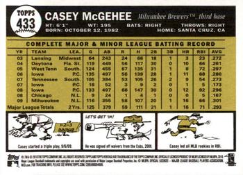 2010 Topps Heritage #433 Casey McGehee Back