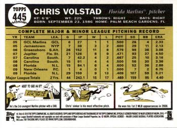 2010 Topps Heritage #445 Chris Volstad Back