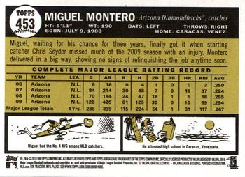 2010 Topps Heritage #453 Miguel Montero Back