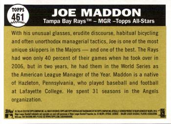 2010 Topps Heritage #461 Joe Maddon Back