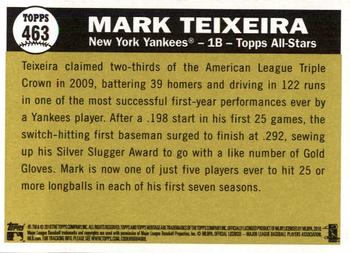 2010 Topps Heritage #463 Mark Teixeira Back