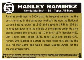2010 Topps Heritage #470 Hanley Ramirez Back