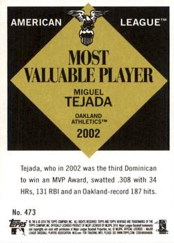 2010 Topps Heritage #473 Miguel Tejada Back