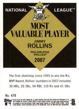 2010 Topps Heritage #478 Jimmy Rollins Back