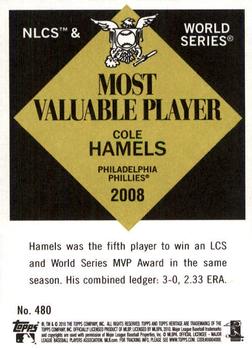 2010 Topps Heritage #480 Cole Hamels Back