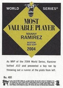 2010 Topps Heritage #481 Manny Ramirez Back